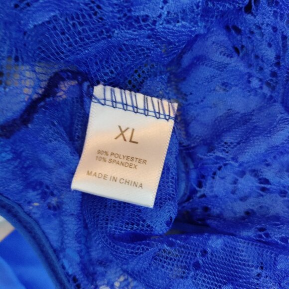 Lace Deep V Backless Halter Open Crotch Bodysuit Lingerie - Picture 7 of 7